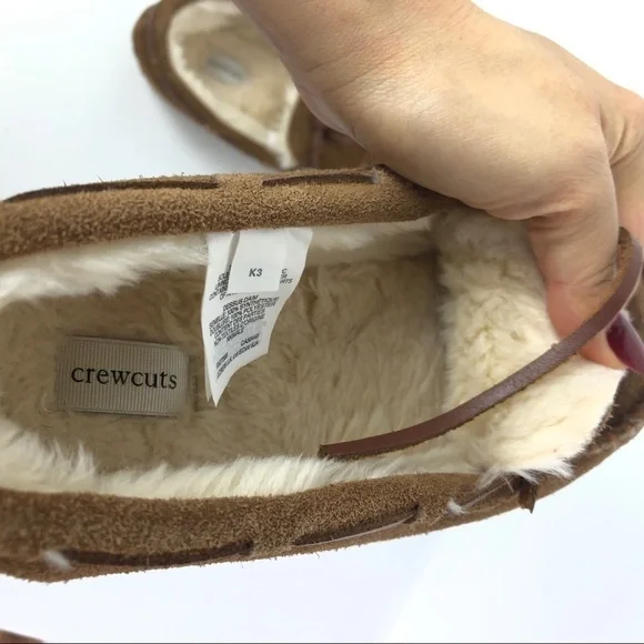 Crewcuts brown moccasin slippers K3 - Picture 8 of 9